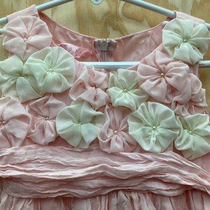 Biscotti Pink and White Ruffle Dress, Little Girls Size 5